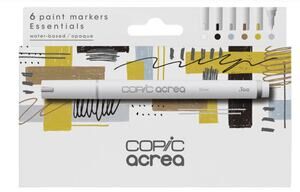 COPIC acrea Essentials 6 Paint Marker Set Opaque Water Based NEW